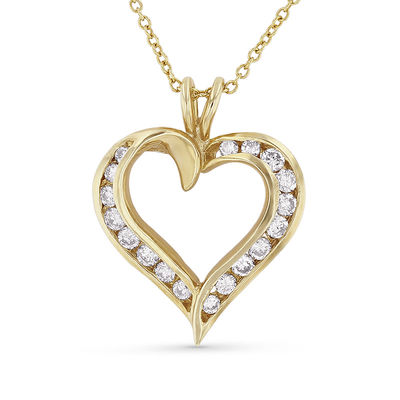 3/8 CT. T.W. Diamond Heart Pendant in 