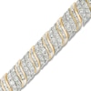 Thumbnail Image 1 of 10 CT. T.W. Baguette and Round Diamond Wave Bracelet in 10K Gold