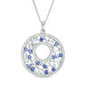 Thumbnail Image 0 of Tanzanite and Lab-Created White Sapphire Ornate Circle Pendant in Sterling Silver