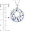 Thumbnail Image 1 of Tanzanite and Lab-Created White Sapphire Ornate Circle Pendant in Sterling Silver