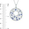 Thumbnail Image 2 of Tanzanite and Lab-Created White Sapphire Ornate Circle Pendant in Sterling Silver