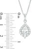 Thumbnail Image 2 of Pear-Shaped Lab-Created White Sapphire Frame Pendant and Stud Earrings Set in Sterling Silver