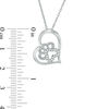 Thumbnail Image 2 of Lab-Created White Sapphire Dog Paw Print Heart Pendant in Sterling Silver