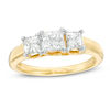 Thumbnail Image 0 of 1 CT. T.W. Princess-Cut Diamond Three Stone Engagement Ring in 14K Gold