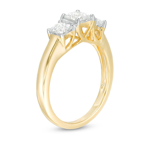 1 CT. T.w. Princess-Cut Diamond Three Stone Engagement Ring in 14K Gold