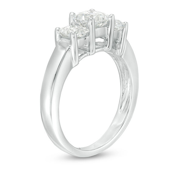 1-1/2 CT. T.w. Princess-Cut Diamond Three Stone Engagement Ring in 14K White Gold