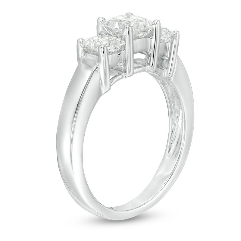 Main Image 2 of 1-1/2 CT. T.W. Princess-Cut Diamond Three Stone Engagement Ring in 14K White Gold