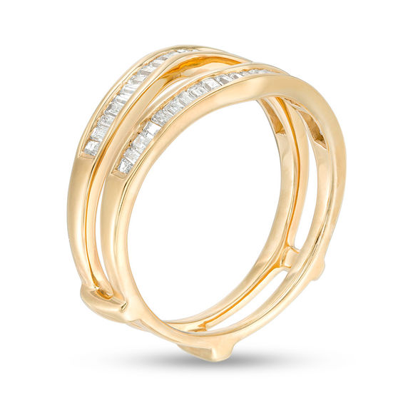 3/8 CT. T.w. Baguette Diamond Chevron Solitaire Enhancer in 14K Gold