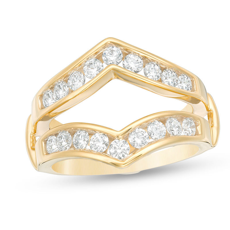Main Image 1 of 1 CT. T.W. Diamond Chevron Solitaire Enhancer in 14K Gold