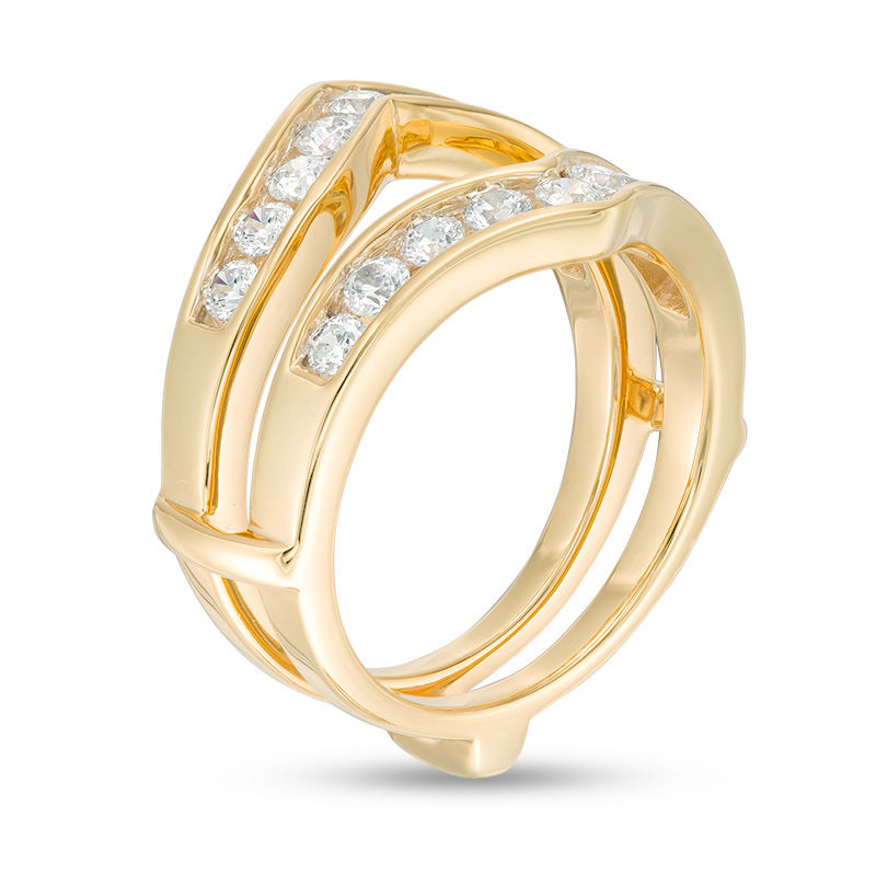 Main Image 2 of 1 CT. T.W. Diamond Chevron Solitaire Enhancer in 14K Gold