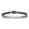 Thumbnail Image 1 of Lab-Created White Sapphire Zig-Zag Bracelet in Sterling Silver with Black Ruthenium - 7.25"
