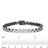 Thumbnail Image 3 of Lab-Created White Sapphire Zig-Zag Bracelet in Sterling Silver with Black Ruthenium - 7.25"