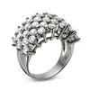 Thumbnail Image 1 of Lab-Created White Sapphire Multi-Row Ring in Sterling Silver with Black Ruthenium