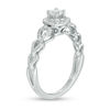 3/8 CT. T.W. Diamond Frame Loop Shank Vintage-Style Engagement Ring in 10K White Gold
