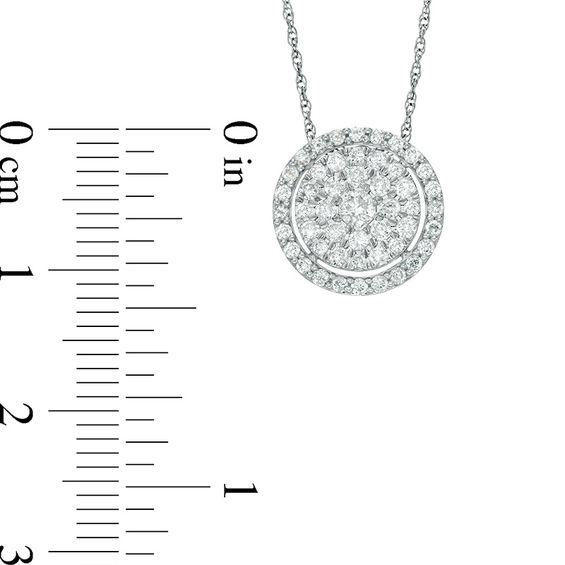1/2 CT. T.w. Diamond Triple Frame Pendant in 10K White Gold