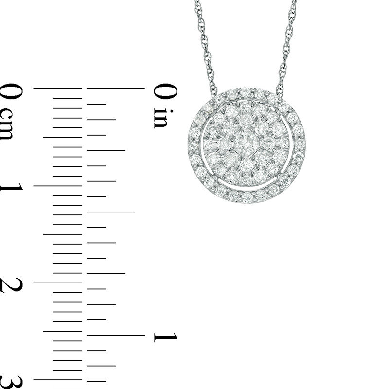 1/2 CT. T.W. Diamond Triple Frame Pendant in 10K White Gold