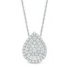 Thumbnail Image 1 of 1/2 CT. T.W. Pear-Shaped Multi-Diamond Frame Teardrop Pendant in 10K White Gold