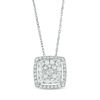 Thumbnail Image 0 of 1/2 CT. T.W. Composite Diamond Cushion Frame Pendant in 10K White Gold