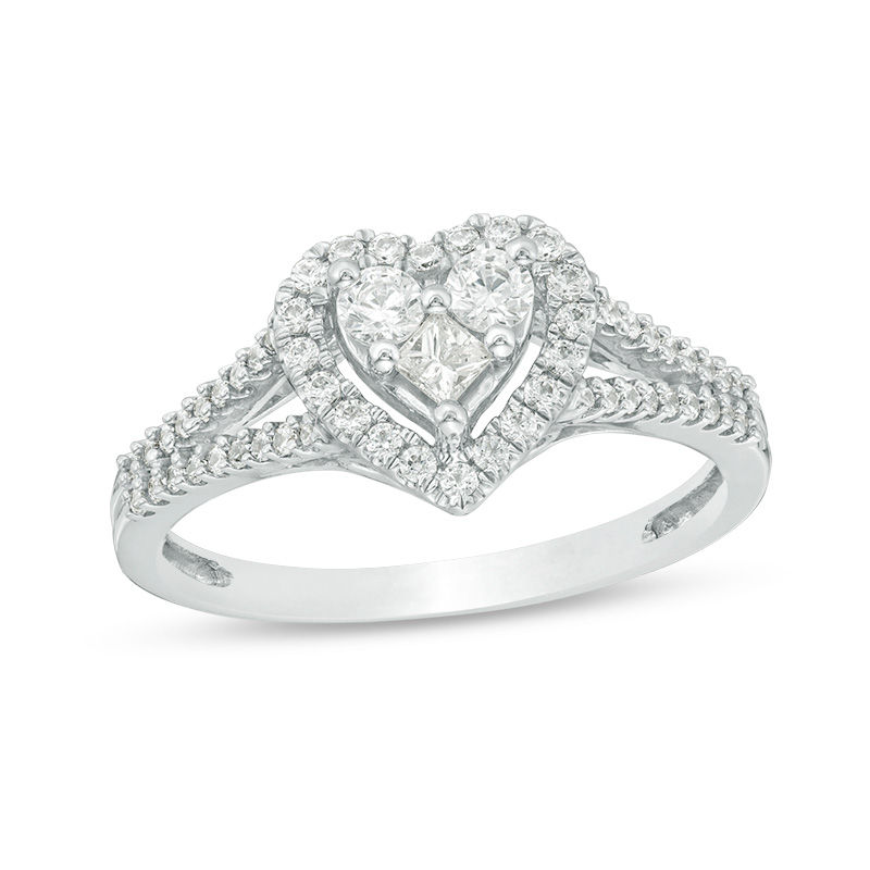 1.03 CT Heart Shape Lab Grown Diamond Halo Engagement Ring