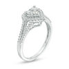 1/2 CT. T.W. Princess-Cut and Round Diamond Heart Frame Ring in 10K White Gold