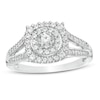Thumbnail Image 1 of 1/2 CT. T.W. Diamond Cushion Frame Split Shank Ring in 10K White Gold