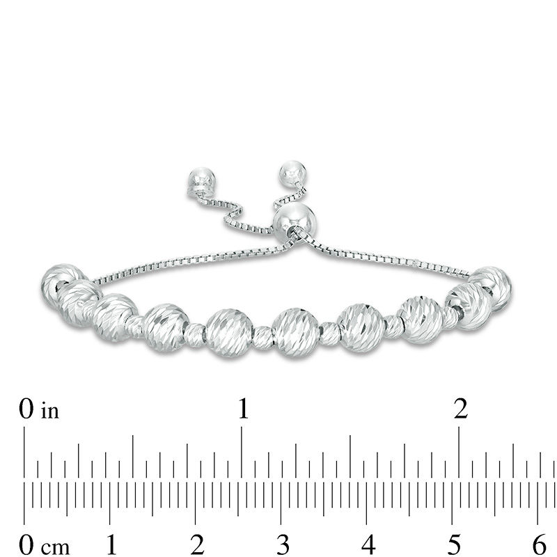 Made in Italy Diamond-Cut Bead Bolo Bracelet in Sterling Silver - 9"