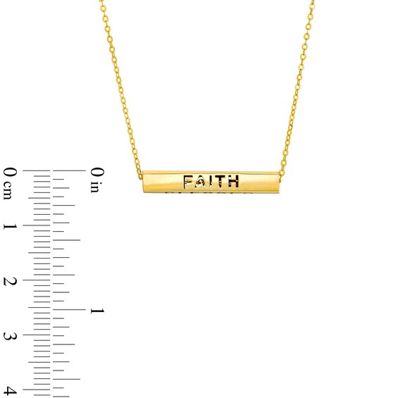 Made in Italy Sideways Bar Phrases Pendant in 14K Gold - 17"