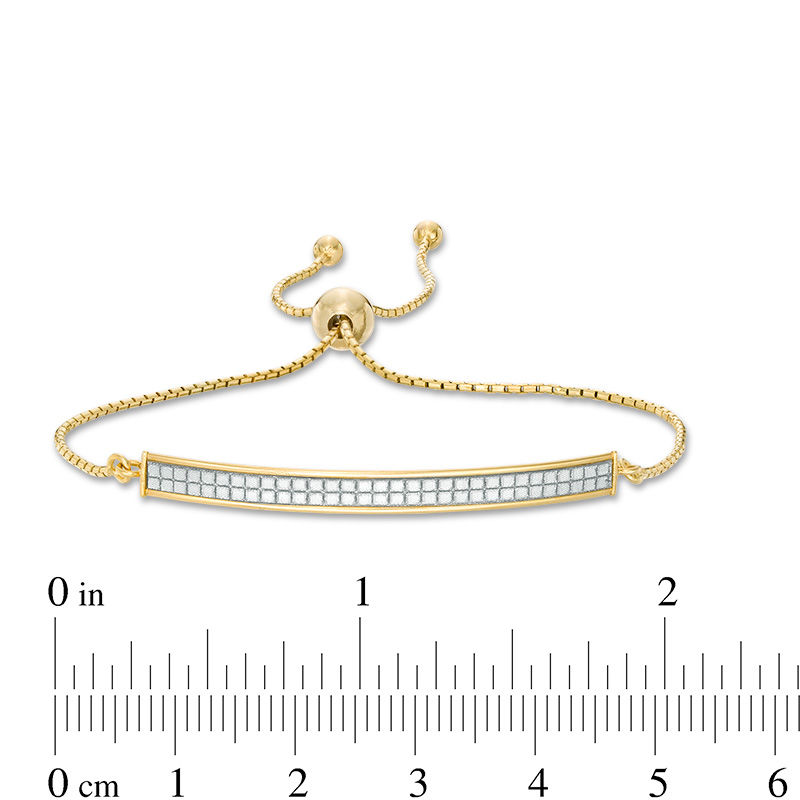 Main Image 3 of Made in Italy Glitter Enamel Bar Bolo Bracelet in 14K Gold - 10.0"