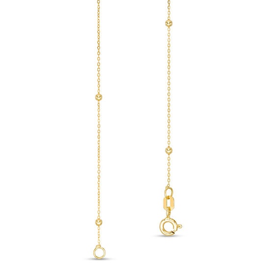 Made in Italy Triple Bead Station Necklace in 14K Gold - 16"