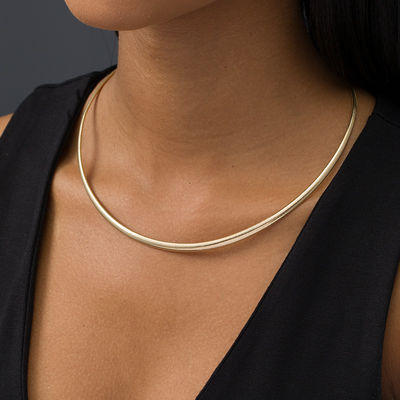 14kt gold omega necklace