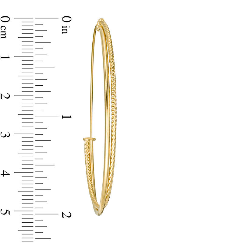Main Image 2 of Made in Italy 50.0mm Diamond-Cut Hoop Earrings in 14K Gold