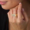 Thumbnail Image 1 of Made in Italy 10.0mm Square Ring in 14K Gold - Size 7