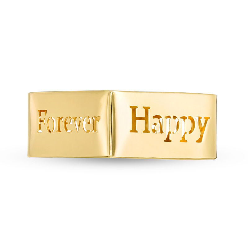 Main Image 4 of Made in Italy 10.0mm Square Ring in 14K Gold - Size 7