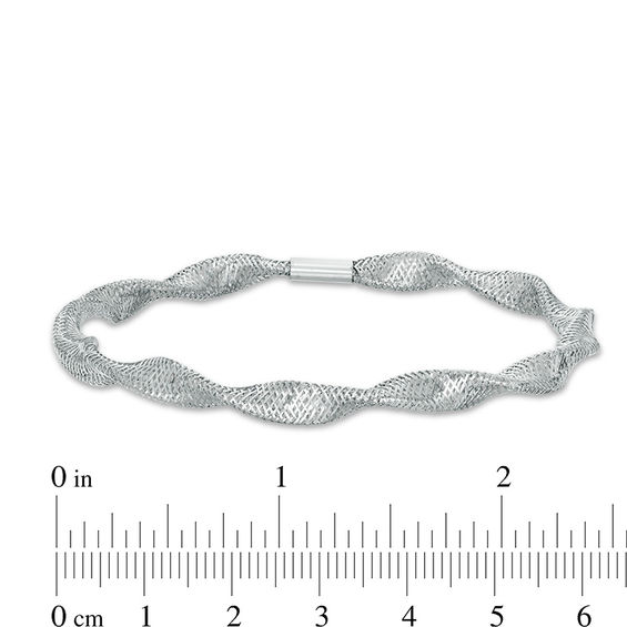 Made in Italy 5.0mm Mesh Stretch Bracelet in 14K White Gold