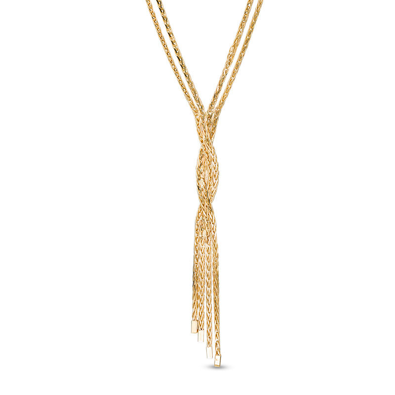 Main Image 1 of Made in Italy Multi-Strand Wheat Chain Necklace in 14K Gold - 17.5"