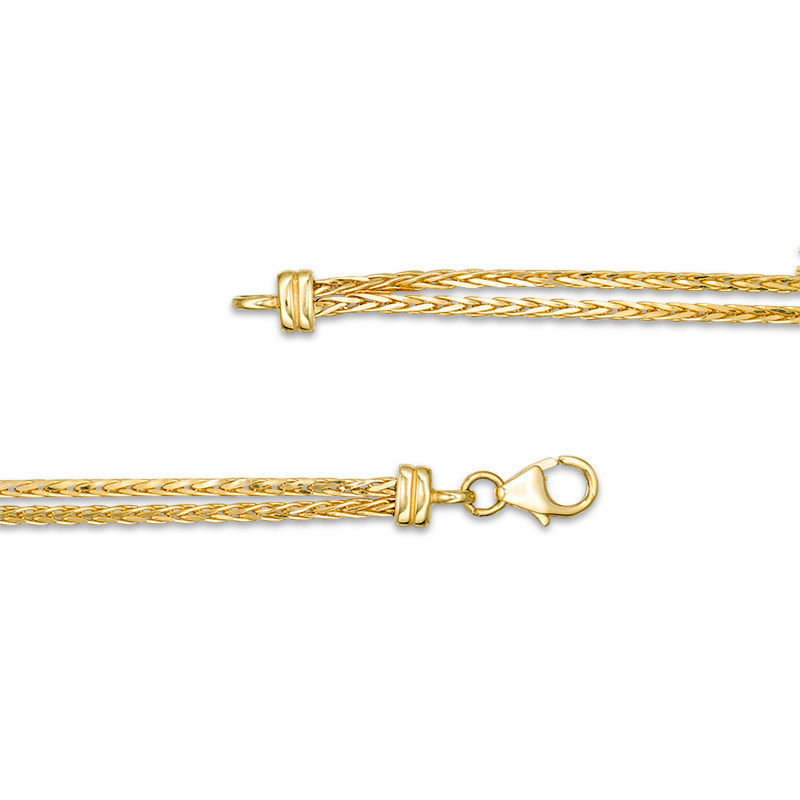 Main Image 3 of Made in Italy Multi-Strand Wheat Chain Necklace in 14K Gold - 17.5"