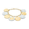 Thumbnail Image 0 of Made in Italy Bronze and Stainless Steel Lire Coins Bracelet in 14K Gold - 7.5"