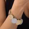 Thumbnail Image 1 of Made in Italy Bronze and Stainless Steel Lire Coins Bracelet in 14K Gold - 7.5"