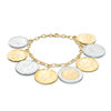 Thumbnail Image 2 of Made in Italy Bronze and Stainless Steel Lire Coins Bracelet in 14K Gold - 7.5"