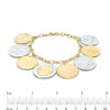 Thumbnail Image 3 of Made in Italy Bronze and Stainless Steel Lire Coins Bracelet in 14K Gold - 7.5"