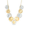 Thumbnail Image 1 of Made in Italy Bronze and Stainless Steel Lire Coins Necklace in 14K Gold