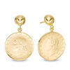 Thumbnail Image 1 of Made in Italy Bronze Lire Coin Drop Earrings in 14K Gold