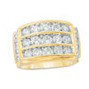 Men's 3 CT. T.W. Diamond Three Row Wedding Ring in 10K Gold