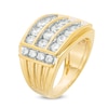 Thumbnail Image 1 of Men's 3 CT. T.W. Diamond Three Row Wedding Ring in 10K Gold
