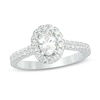 Love's Destiny by Zales 1 CT. T.W. Certified Oval Diamond Frame Engagement Ring in 14K White Gold (I/SI2)