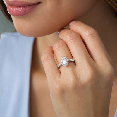 Engagement Wedding Ring 5.25 Ct Oval Cut Diamond 14K White Gold Finish 
