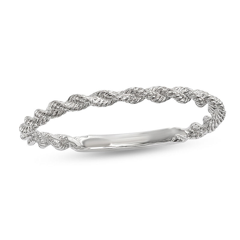 Ladies' 1.5mm Twist Rope Wedding Band in 14K White Gold