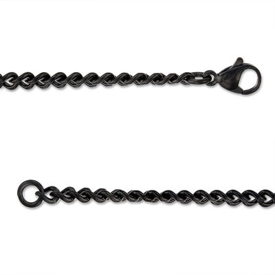 Men's Two-Tone Carbon fiber Cross Pendant in Stainless Steel and