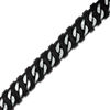 Thumbnail Image 1 of 8.0mm Black Faux Leather Wrapped Curb Chain Bracelet in Stainless Steel - 8.5"