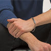 Thumbnail Image 2 of Multi-Finish ID Bracelet in Stainless Steel and Black and Blue IP - 8.5"